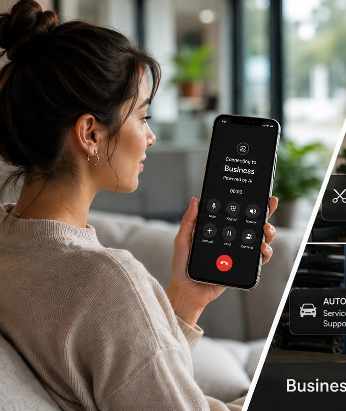 Customer calling a business through an AI phone assistant